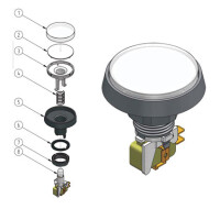 Leuchttaster rund 61 mm weiß