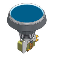 Illuminated Push Button round 61mm blue