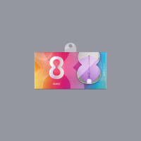 Flightset (3 Stk) 8 Flight Shape (No 6) Clear Candy Grape