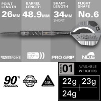 Steel Tip Darts (3 pcs.) Dimitri van den Bergh 90% x Echo SP 2024