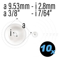Flipper Gummi wei&szlig;, Innendurchmesser 2 mm, 10...