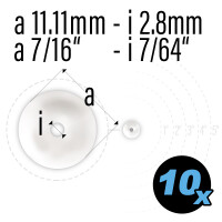 Flipper Gummi wei&szlig;, Innendurchmesser 2 mm, 10...