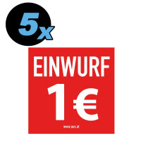 Aufkleber Einwurf 1 Euro 50x50mm 5 St&uu gallery