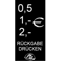 Einwurf-Schild 0,5 Euro, 1,- Euro, 2,- E gallery