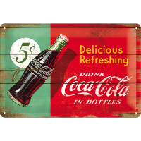 Blechschild Coca Cola - 5c - in Bottles gallery
