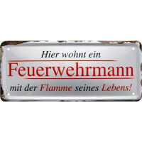 Metallschild  28x12 cm Hier wohnt ein Fe gallery