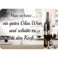 Hänge Blechschild Man nehme Wein un gallery