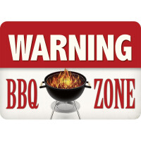 Hänge Blechschild Warning BBQ gallery