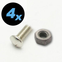 Schraube mit Mutter M4x12 mm schlitzloser Halbrundkopf