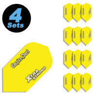 4 Flight Sets Slim Polyester Xtra Strong neongelb