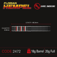 Soft Dartset Florian Hempel 85% Pro-Series 18g Barrel20g Ful